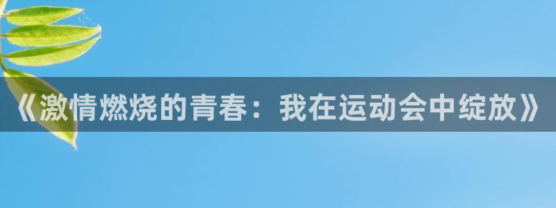德国尊龙官方正版app集团:《激情燃烧的青春:我在运动会中绽